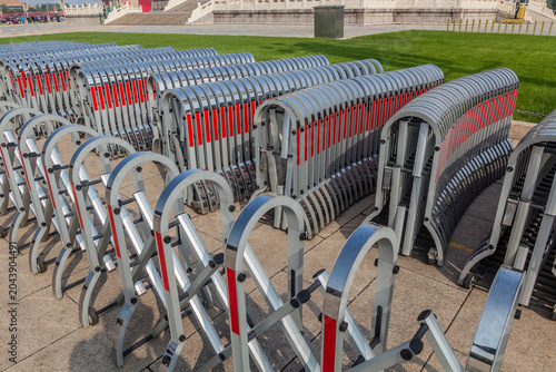 Cuadro en lienzo Mobile barriers at Tianmen Square in Beijing, China
