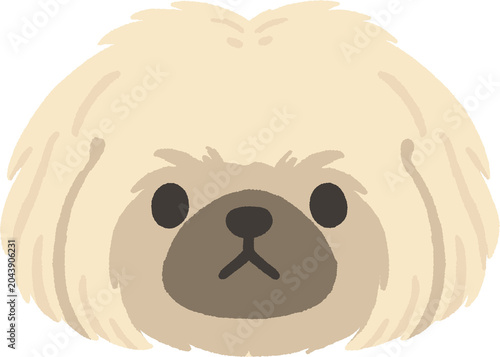 Canvastavla Pekingese Dog Face Illustration