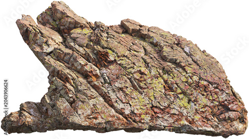 Rocky Cliff Outcrop Isolated on Transparent Background