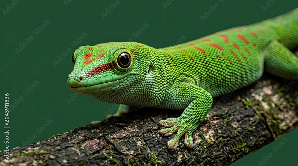 Fototapeta premium green lizard on a branch