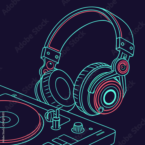 DJ Headset Cyberpunk Art 1