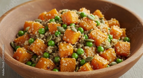Healthy Quinoa Salad with Pumpkin and Peas