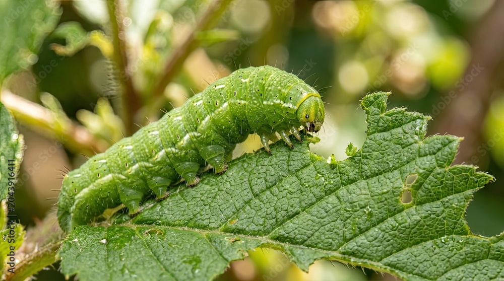 Fototapeta premium caterpillar on a leaf