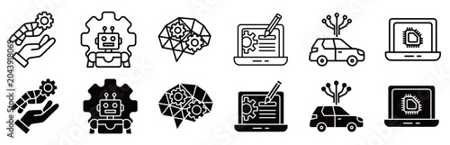 Fotografija RPA icon set. process and automation vector illustration concept