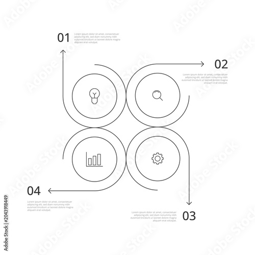 Minimalist Clean Circle Workflow Layout for Financial Analysis Slide