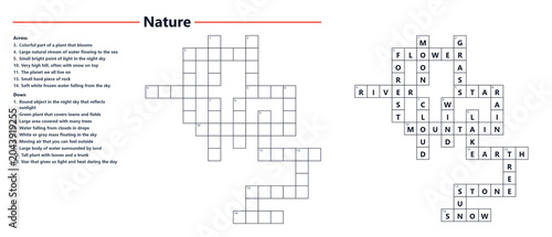 Fotografía Solved crossword puzzle