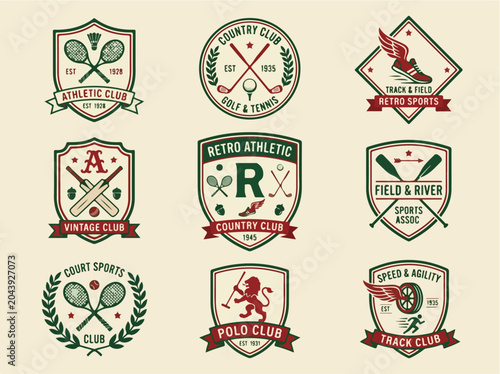 Equestrian sports club logos collection.