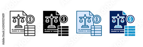 Billede på lærred Balance Sheet Icon Set Multiple Style Collection
