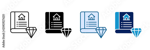 Schilderij op canvas Asset Ledger Icon Set Multiple Style Collection