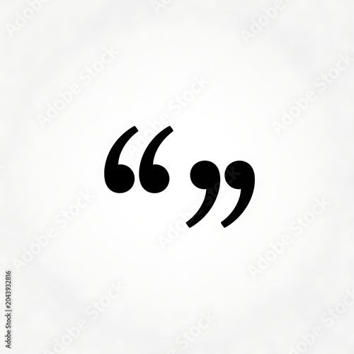 Bold Black Quotation Marks Centered on Minimal White Background