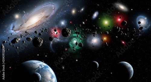 Galaxies Planets Stars Space Universe.