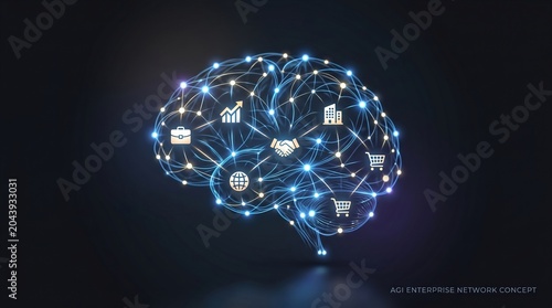 Network of connections in a brain representing ideas and technology in a modern setting