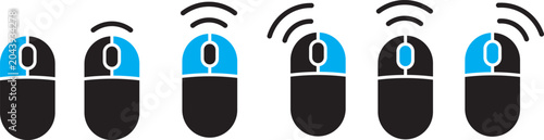 Fotografía PC computer mouse icons in a minimalist style, featuring premium hardware clicke