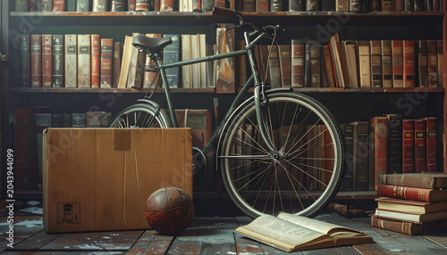 Warehouse with various used goods, such as bicycles, balls, piles of cardboard, books and others, part 

