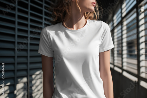 Women's casual t-shirt with stylish design made of cotton.