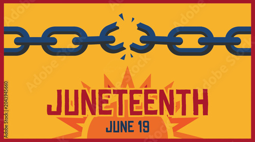 Billede på lærred Broken Chains Symbolizing Emancipation on Juneteenth Holiday