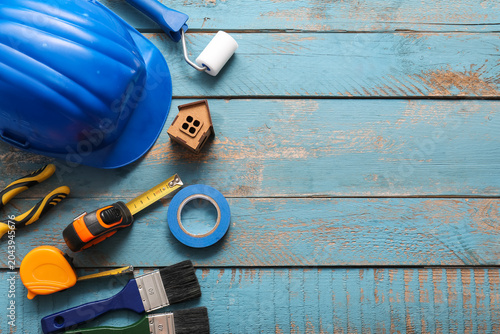 Hardhat with set of constru...