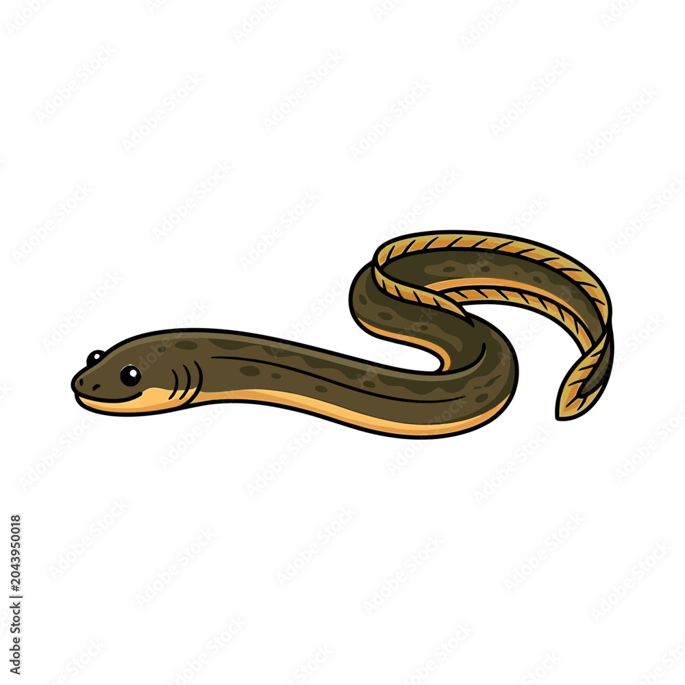 Obraz premium Cute Cartoon Eel Illustration