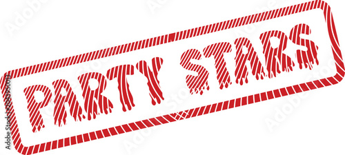 Party Stars Red Rubber Stamp Graphic for Recognition and Exceptional Events