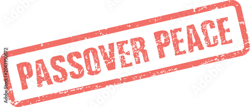 Tableau sur toile Passover Peace Red Distressed Rubber Stamp Symbolizing Serenity and Harmony on W