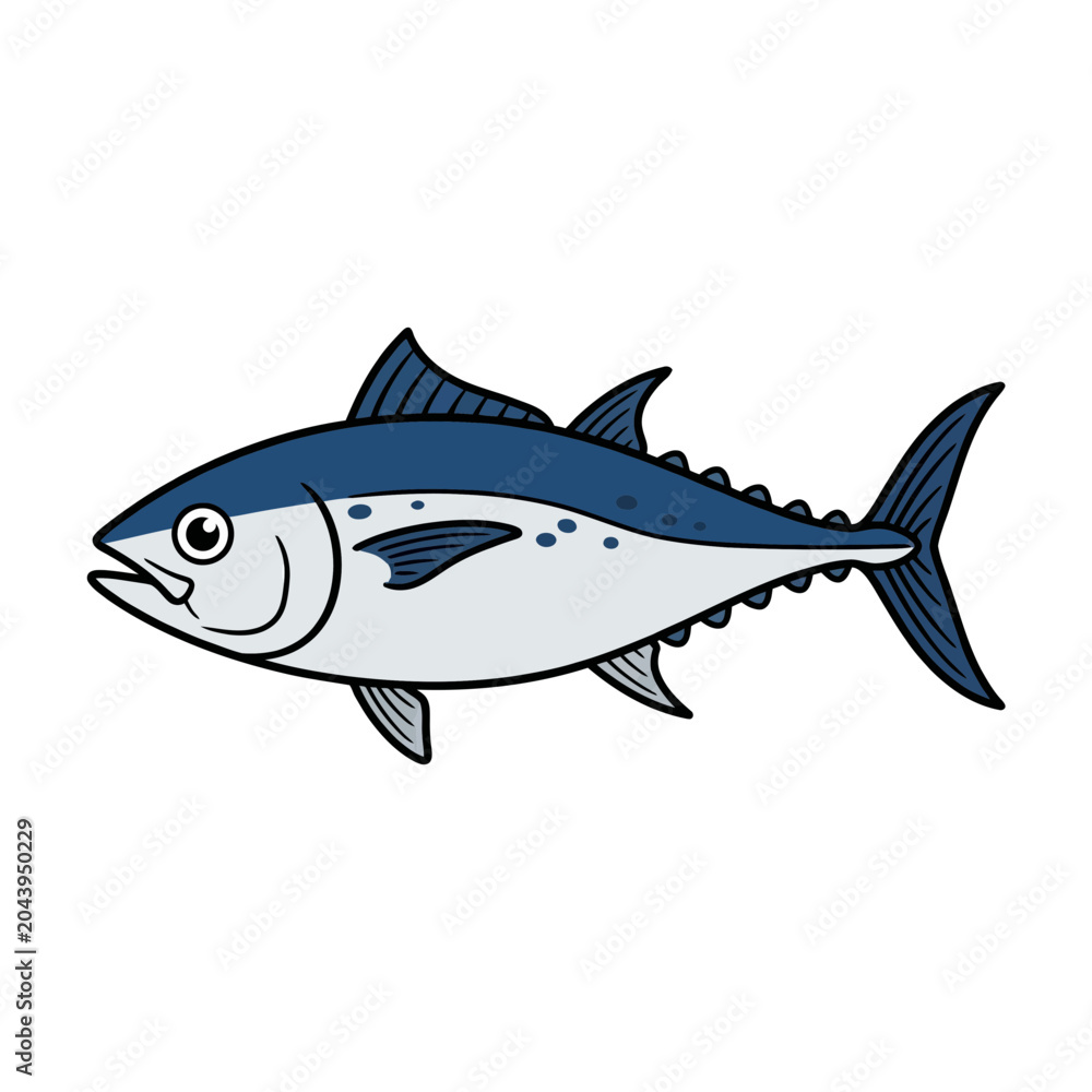 Fototapeta premium Stylized Tuna Fish Illustration