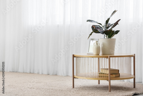 Interior of light room with...