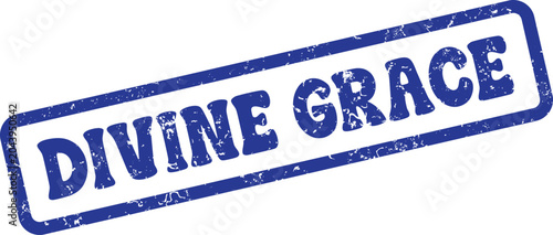 Quadro su tela Official textured blue rubber stamp mark indicating an important message of Divi