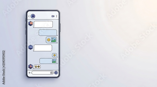 Smartphone showing a mobile messaging app interface