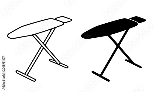 Bild auf Leinwand Ironing board illustration, minimalist outline and silhouette icon