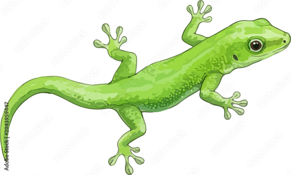 Fototapeta premium Gecko Lizard Water Color