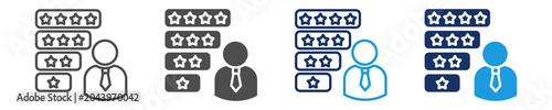 Bild auf Leinwand experience level icon set with multiple concept