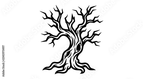 Dead Tree Branches Silhouette.