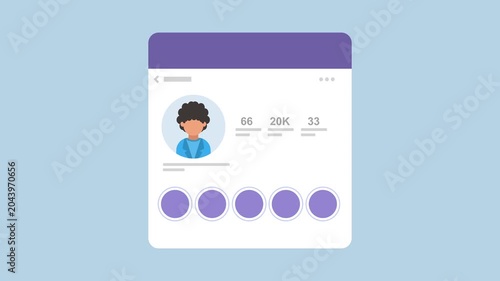 Social media profile getting more followers, Social media profile advertising 2d animation with alpha matte