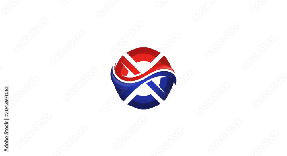 Naklejka premium Red White Blue Circle Logo Design.