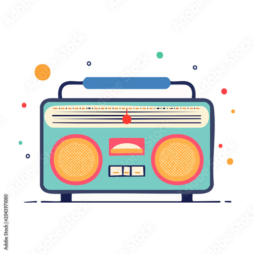 Retro Boombox Illustration