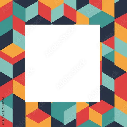 Colorful geometric pattern background design.