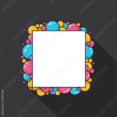 Colorful Bubbles Frame Graphic Design.