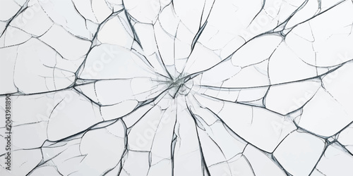 Tablou pe pânză Abstract cracked glass texture with dark fractures white background fractured ab