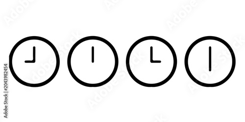 Quadro su tela 24 hours time laps watch vector set