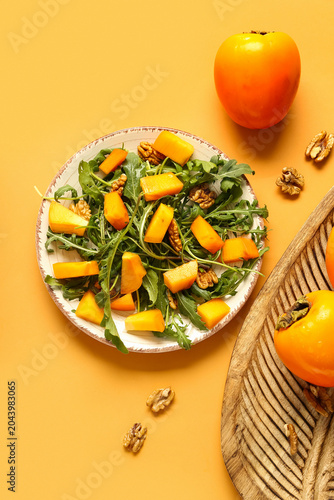 Plate of delicious salad wi...