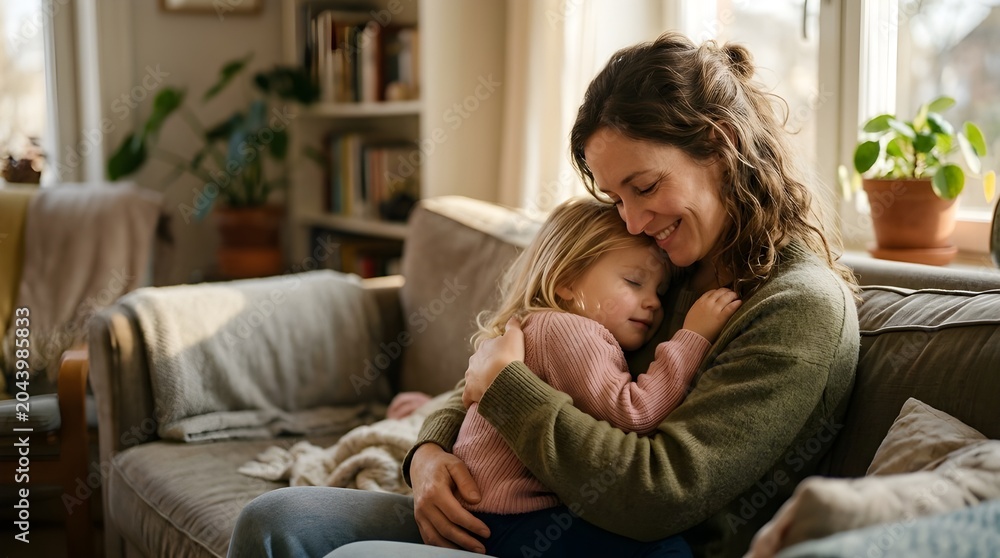 Obraz premium emotional bonding moment between mother and child