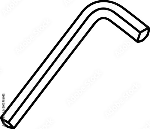 фотографія A black line drawing of an Allen wrench.