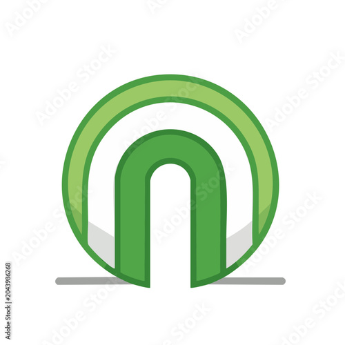 Green abstract symbol on transparent background