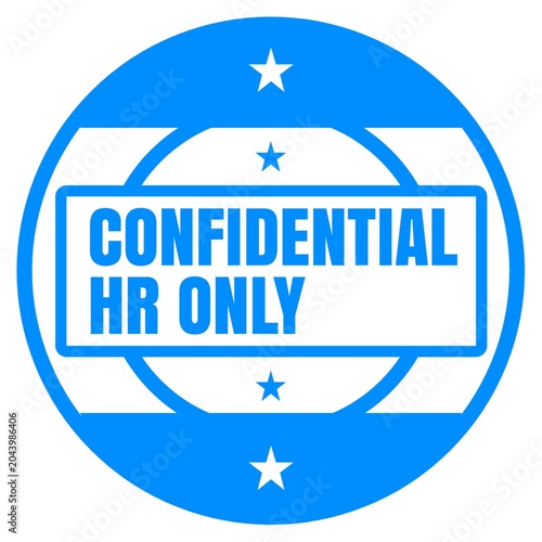 Confidential HR Only Stamp for Restricted Personnel Information Access