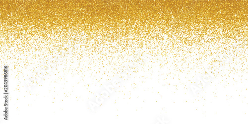 Bild auf Leinwand Gold glitter particle shower falling on white background with particles backgrou