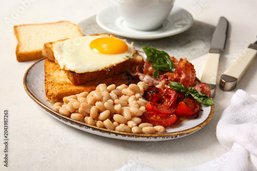 Plate of tasty English brea...
