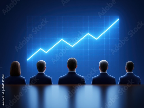 Futuristic opec meeting on global energy trends conference room digital visualization corporate environment professional viewpoint