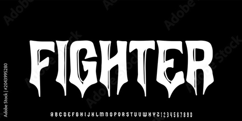 Fotografie Fighter Font, A spooky cartoon display font with dripping horror style, perfect for Halloween and fun scary designs