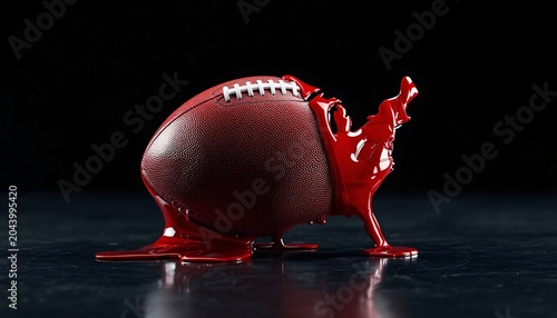Melting football transforming into USA map shape, world cup 2026 host country concept, abstract sports transformation