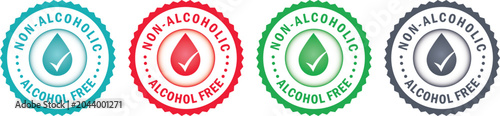 Foto Alcohol Free 0% Non Alcoholic Product Stamp Set